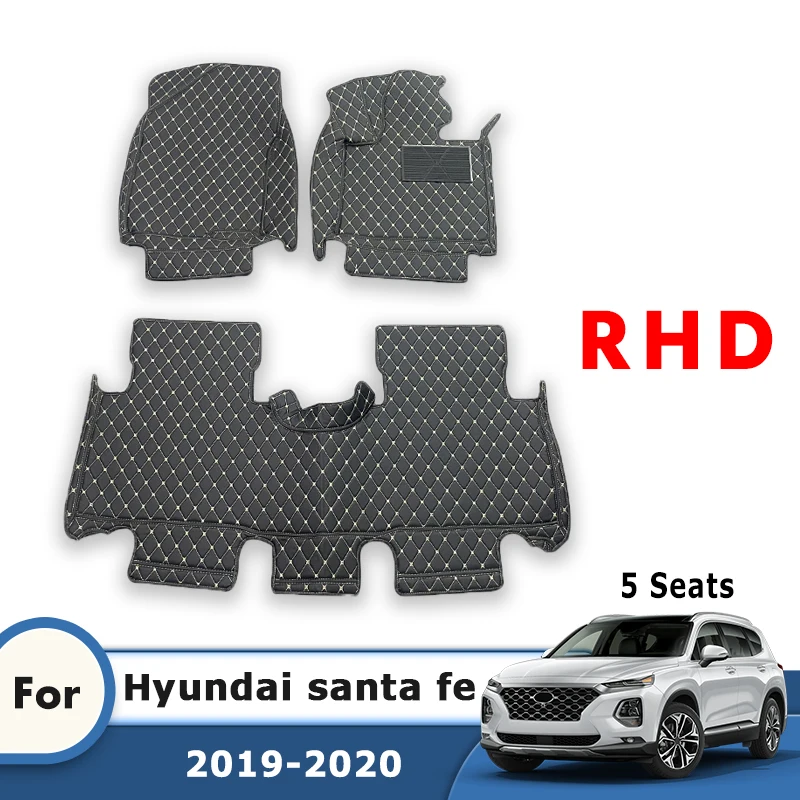 

Ковры с правым рулем для Hyundai Santa Fe 2020 2019 (5 мест) Автомобильные коврики Коврики на заказ Автоаксессуары Внутренние чехлы для ног Продукты
