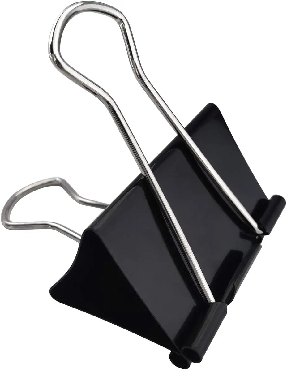 

2.4-Inch Extra Large Binder Clips, 12 Pack - Heavy Duty Black Paper Clamps for Office & Home