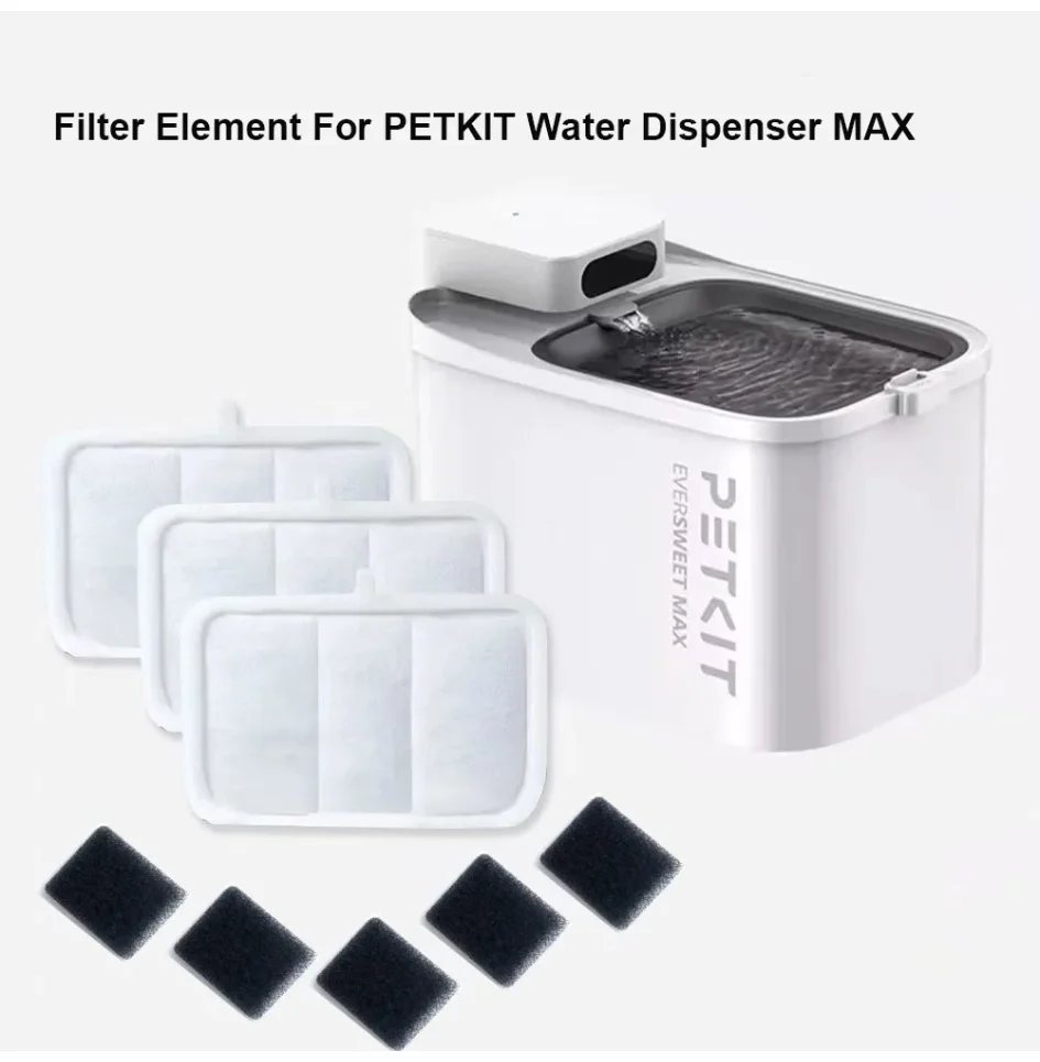 

10Filters and 10Sponges Pack Cat Fountain Accessories Replacement for 3L PETKIT Automatic EVERSWEET MAX Cordless Water Dispenser
