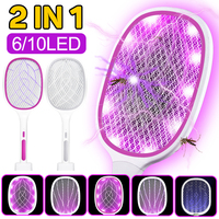 3000V Electric Flies Swatter Killer with UV Light USB Rechargeable LED Lamp Summer Mosquito Trap Racket Anti Insect