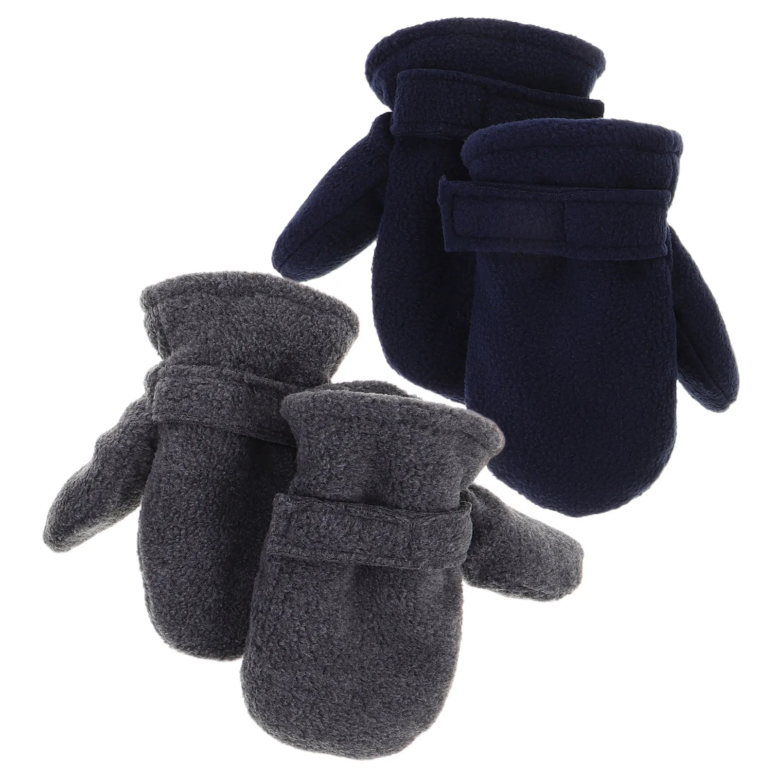 

2pcs Kids Thermal Warm Polar Fleece Lined Toddler Mittens For Cold Weather Snow Play Insulated Hand Protection Infant Snow