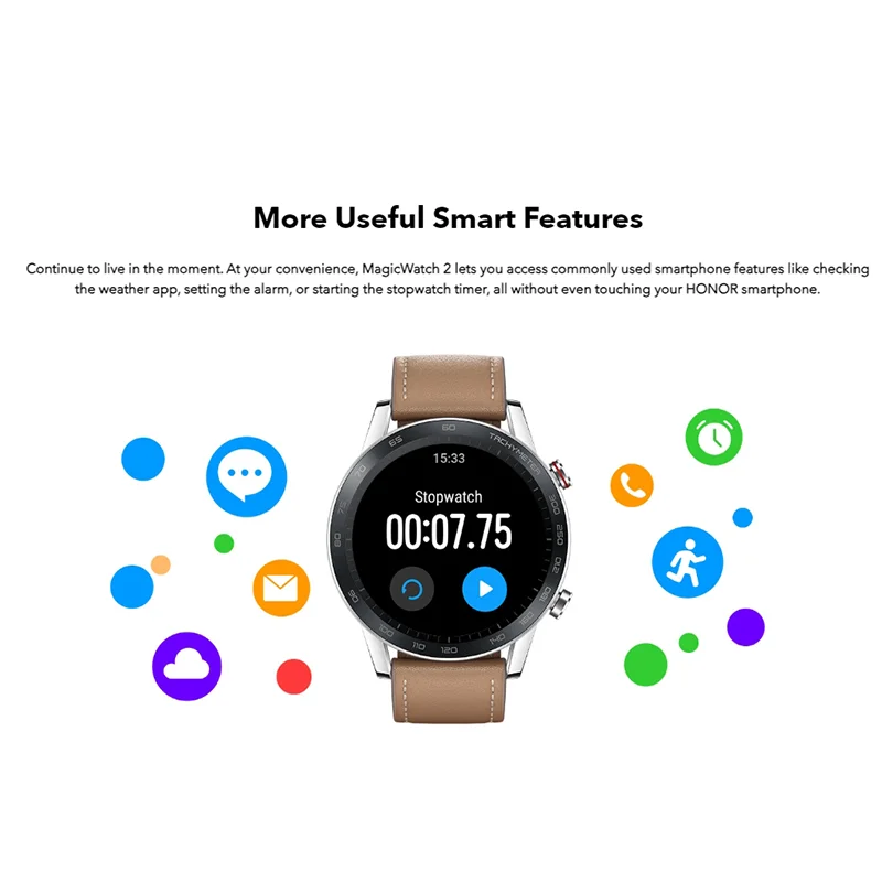 HONOR MagicWatch 2 Smartwatch 1.39 بوصة AMOLED بلوتوث ساعة ذكية معدل ضربات القلب الرياضة رصد اللياقة البدنية ساعة حزام من الجلد
