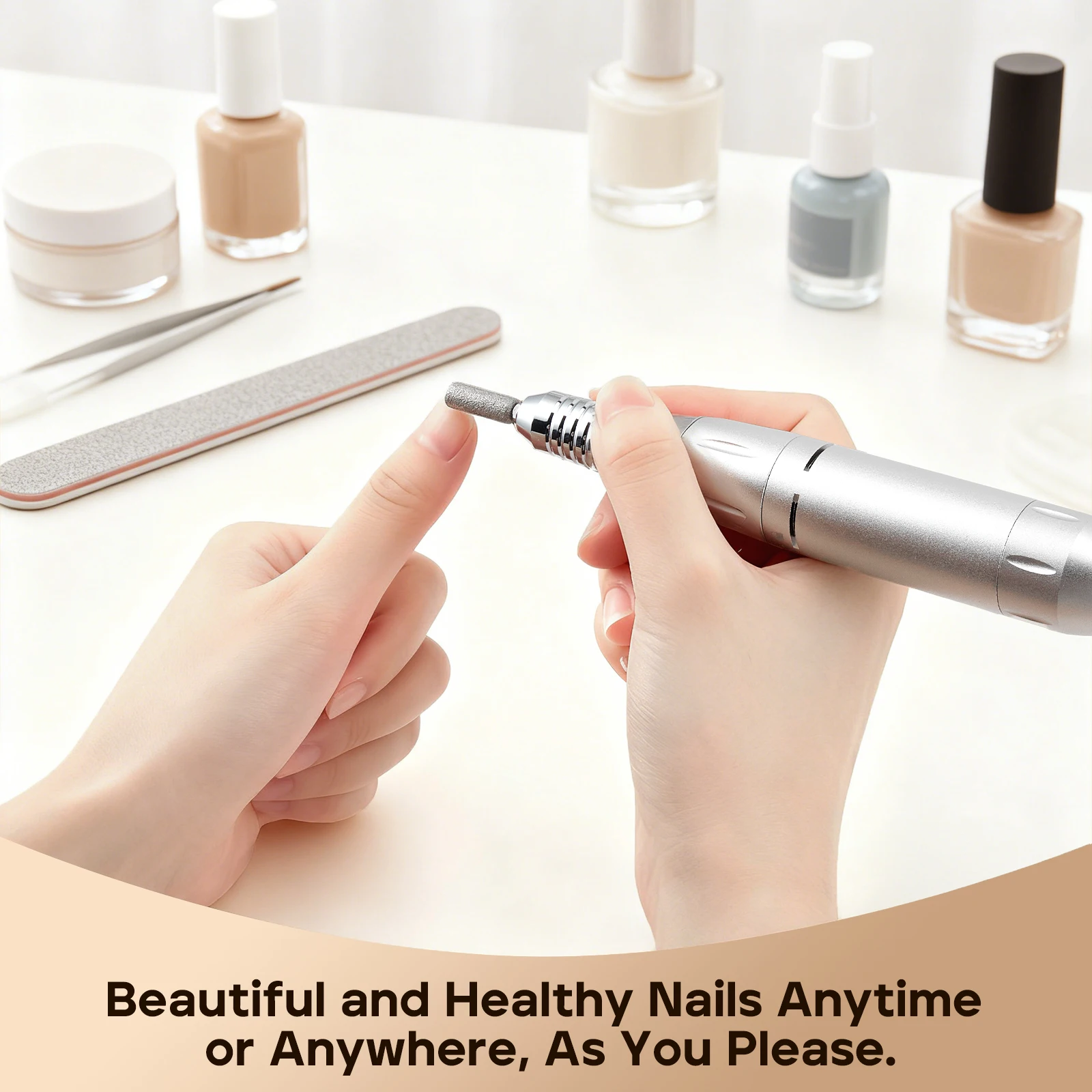 Trapano Elettrico per Unghie Ricaricabile 45000RPM, Macchina Professionale per Lucidatura Unghie, Lima Silenziosa per Manicure e Salone