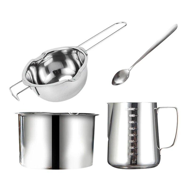 

DIY 600Ml Melting Wax Pot 900Ml Melting Wax Cup Set Chocolate Melting Pot 304 Stainless Steel Melting Wax Pot