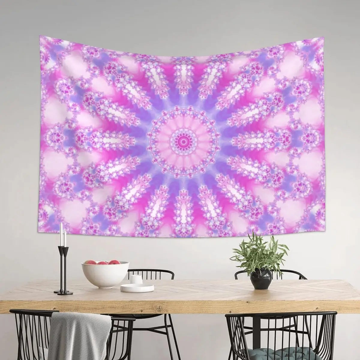 

Pale Pink, Magenta, and Purple Mandala Tapestry Wall Tapestries Decor For Bedroom Room Decore Aesthetic Tapestry