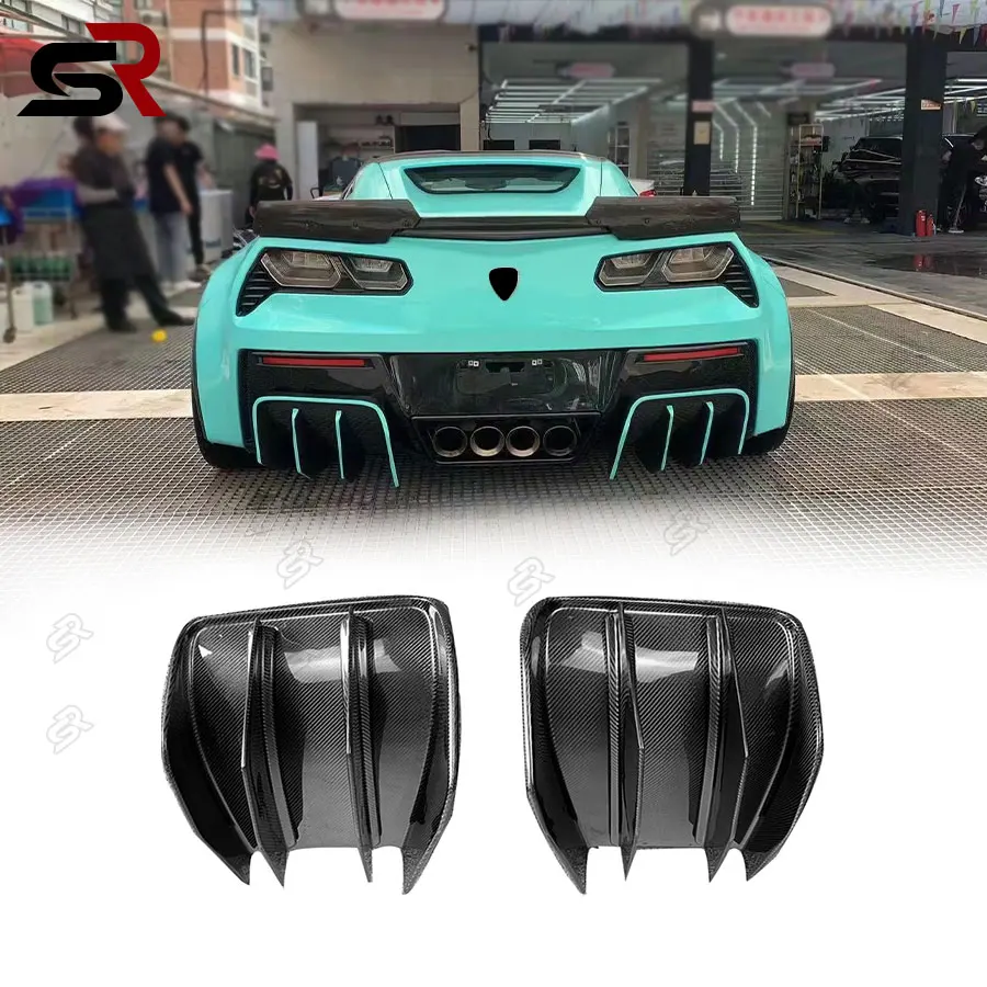 

For Chevy corvette C7 Z06 Kerist Style 2014-2019 Rear Bumper Back lip Spoiler Carbon Fiber Rear Diffuser Fit UP body kit