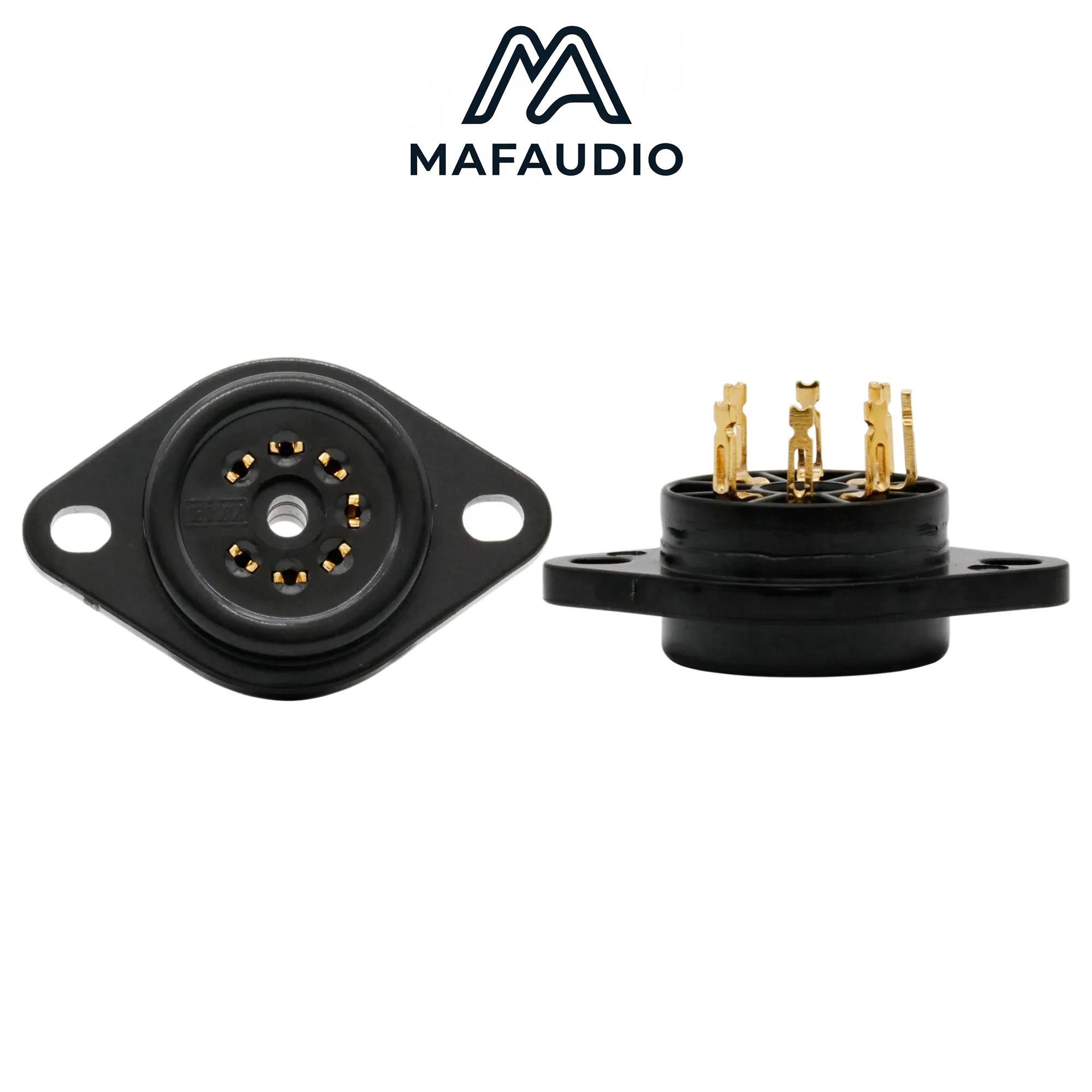 5pcs EIZZ  Gold Plated 7 Pin Vacuum Tube Socket Valve Base For 6AQ5 6X4 6AU6 Audio HIFI Amplifier Tube Replacement
