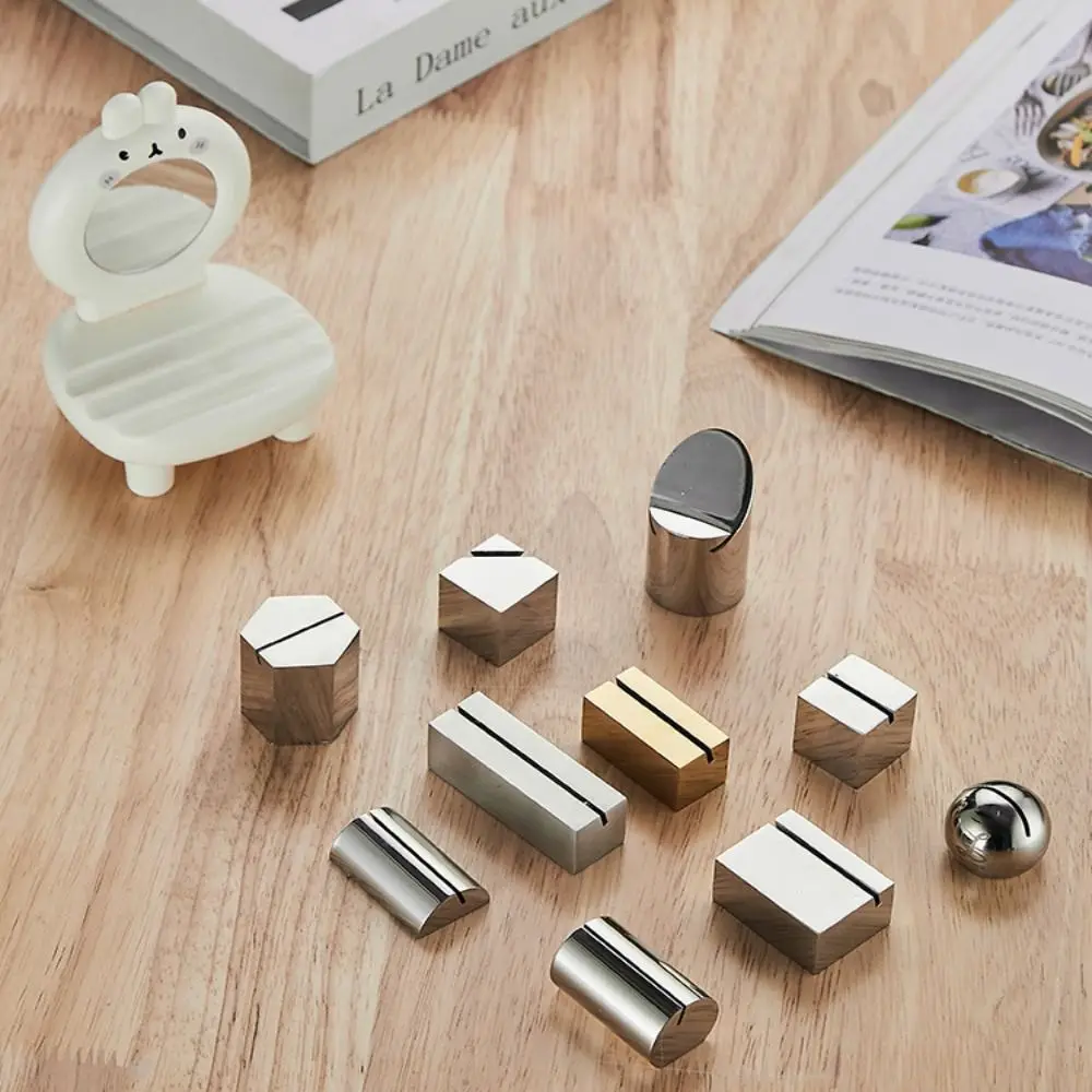 Стенд для дисплея Держатель для карт из нержавеющей стали Твердый креативный держатель для таблички с номером Забавное меню Держатель для заметок Картка для сиденья в отеле