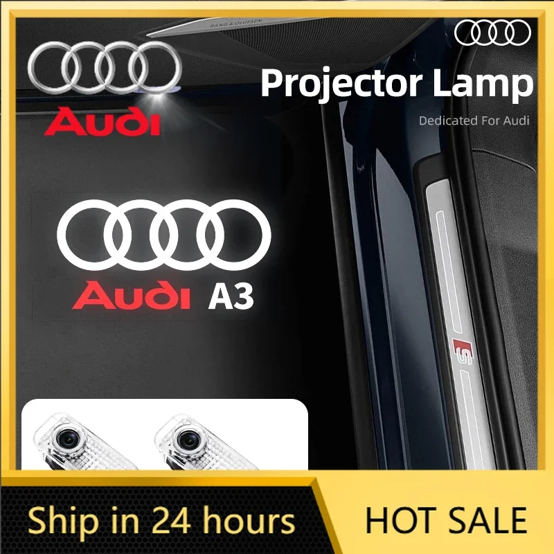 

2 шт. светодиодные проекторы логотипа для дверей автомобиля Audi Sline A1 A3 A4 A5 A6 A7 A8 Q3 Q5 Q7 Q8, декоративная лампа, автоаксессуары