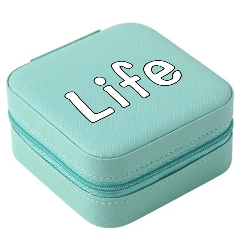 Portable Jewelry Packaging Box Food Pettern Travel Jewelry Case Leather Storage Earrings Necklace Ring Jewelry Organizer Display