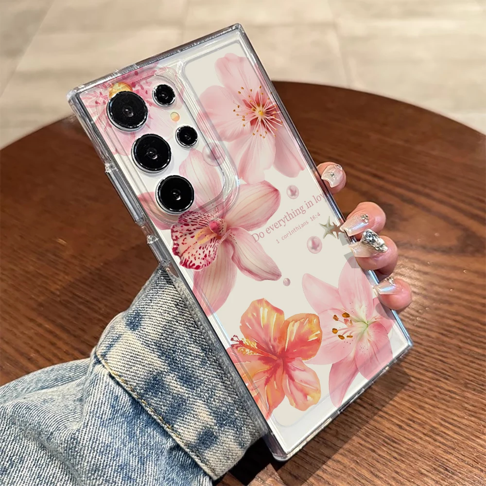 Kirschblüten-Hülle für Samsung Galaxy S26 S25 S24 S23 Ultra S22 S21Plus FE A57 A56 A55 A54 A53 A36 A35 A34 5G Transparente Schutzhülle – Detail 12
