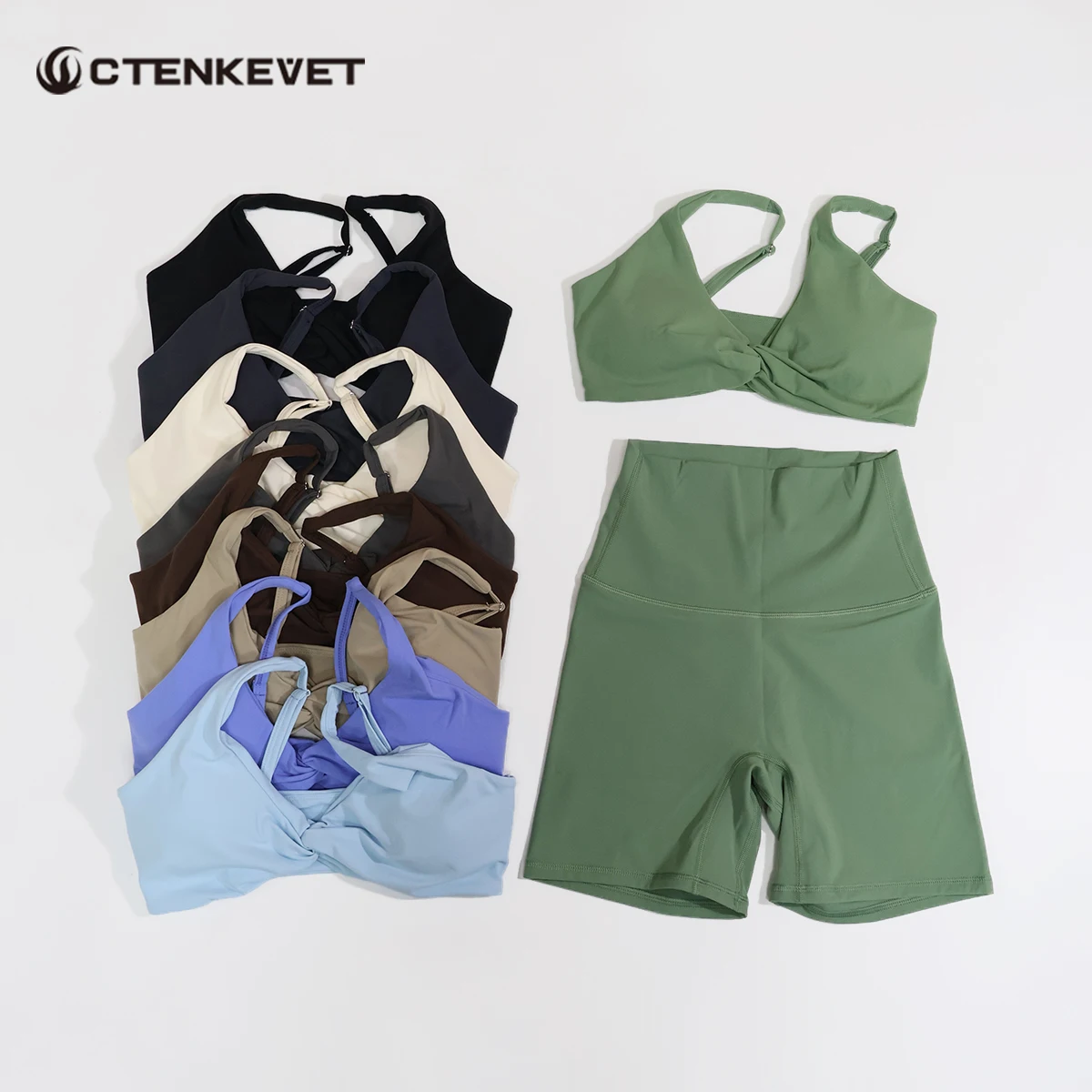 Summer Two Pieces Yoga Set Women Gym Shorts Sports Suit Female Soften Skin-Friendly Activewear Beauty Back Women Sportswear