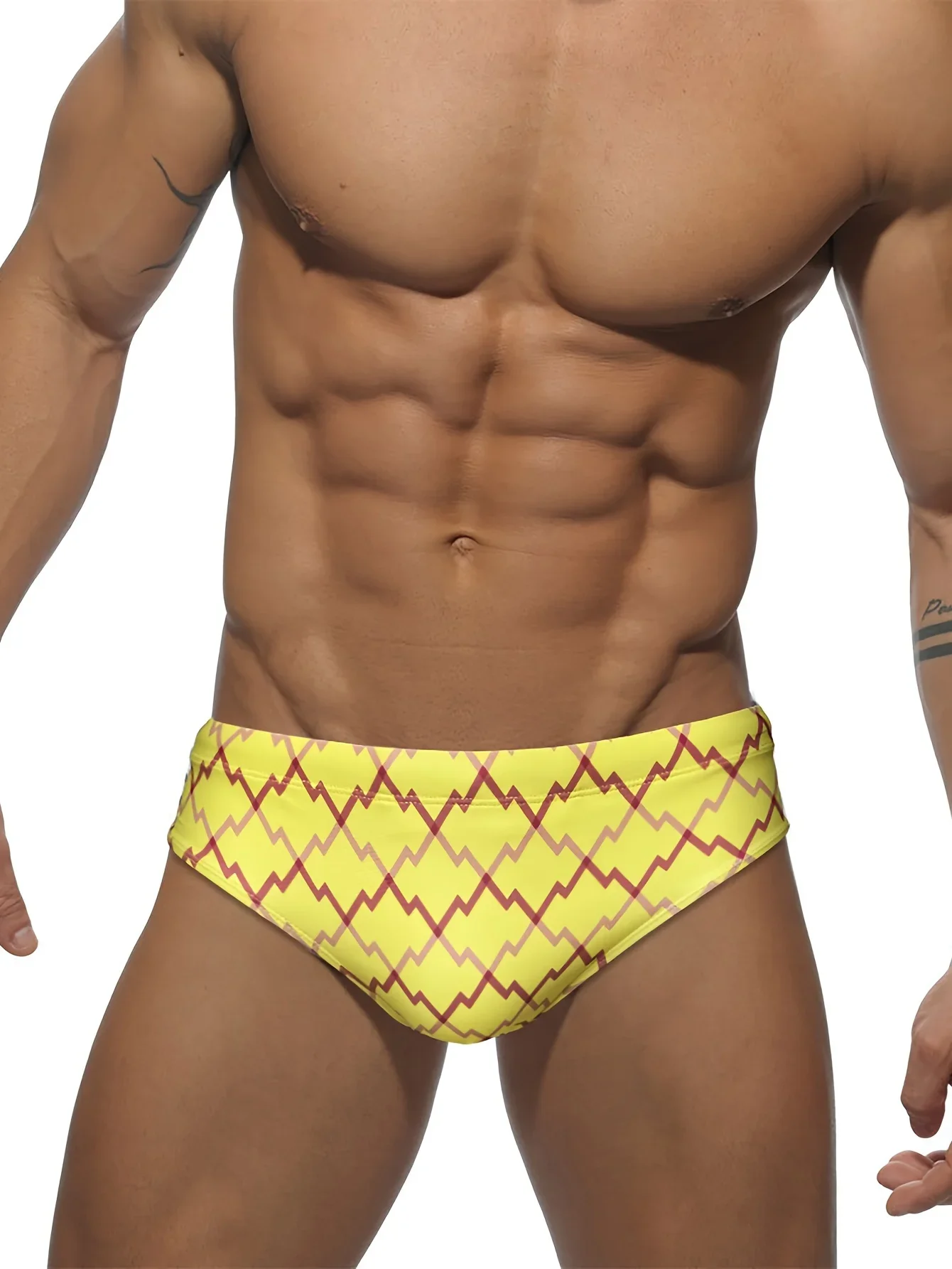 

Men's Striped Swimming Trunks, Summer Beach Swimming Quick-Drying Swimming Trunks