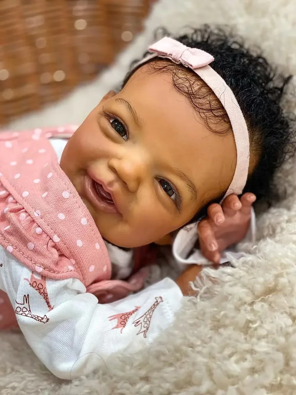 20-calowa, już pomalowana, gotowa lalka Reborn, realistyczna, miękka w dotyku, ciemna karnacja, widoczna żywość, 1 sprzedana