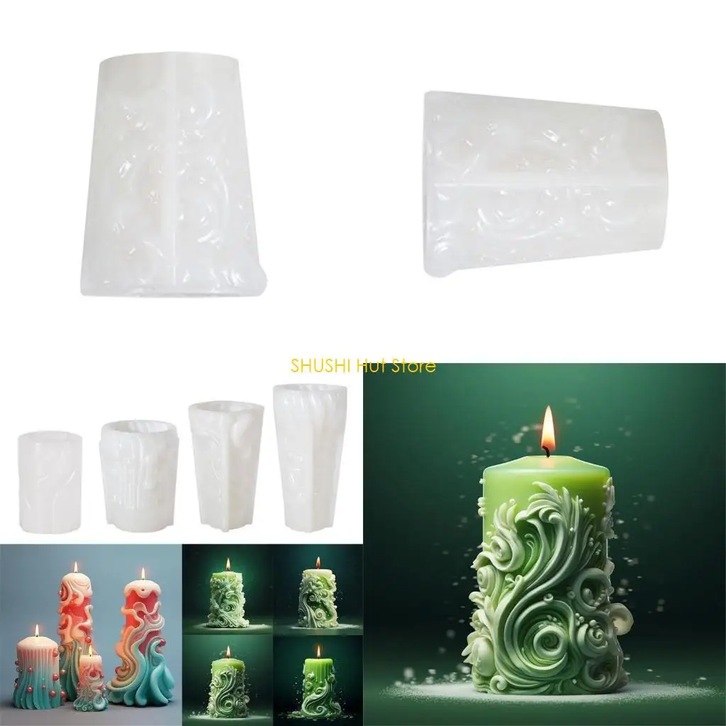 

Carved Cylinder Mold, Cylinder Mold for Candle Gypsum Ornament D57B