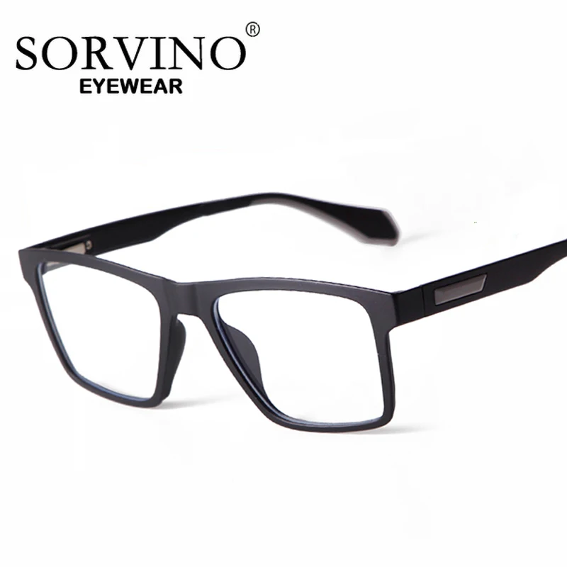 

SORVINO Fashion Square Sport Eyeglasses Frame Women Men Matte Black Myopia Prescription Optical Glasses Eyewear for Big Face