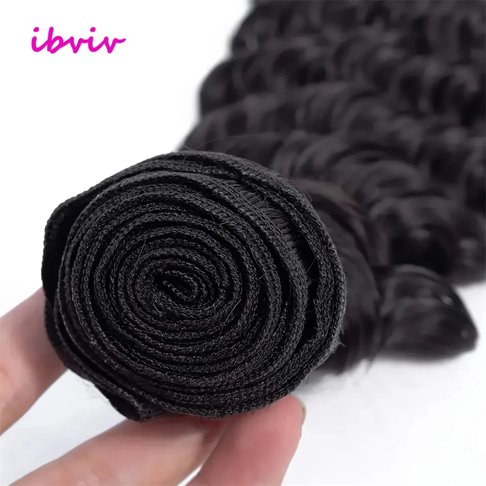 حزم الشعر البشري المجعد العميق 30 32 بوصة ريمي غير المجهزة الخام عذراء 100% شعر الإنسان موجة المياه ملحقات 1/3 صفقة حزم