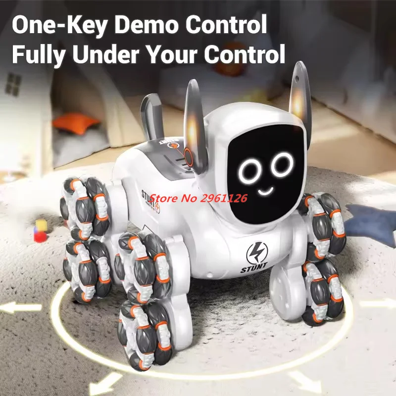 Intelligent Smart RC Robot Eight-Wheel Multi-Function Remote Control Robot Dog Light Music Demonstration Multiplayer Car Robot