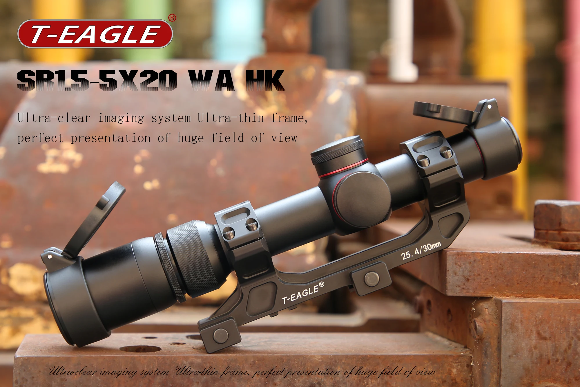 T-EAGLE SR 1.5-5X20 HK البصر البصري Riflescope مسدس هوائي مضغوط بنادق Airsoft للصيد نطاق بندقية الرماية مع يتصاعد