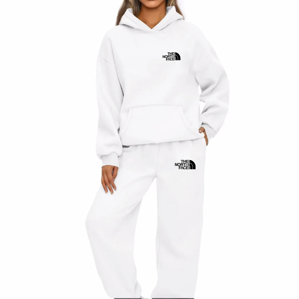 Woman Hoodies Sets Letters Printing Loose Hooded Two Piece Sweatpants Jogger Pants Set Sweatsuit Tracksuit