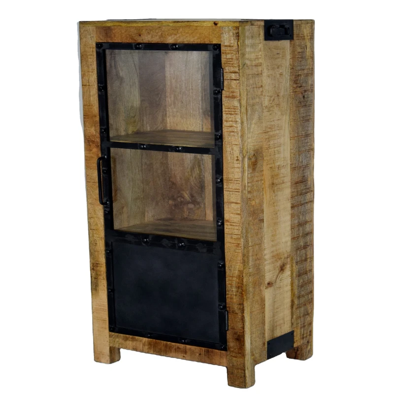 Best Quality Industrial Wooden Iron Vintage Furniture Kitchen Cabinet for Storage and Display available at Wholesale Price