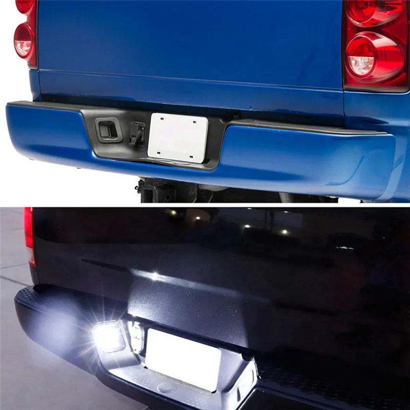 A95E-Rear Bumper Lights LED License Plate Lights Black 55077291AE For Truck 2003-2018 Dodge Ram 1500 2500 3500