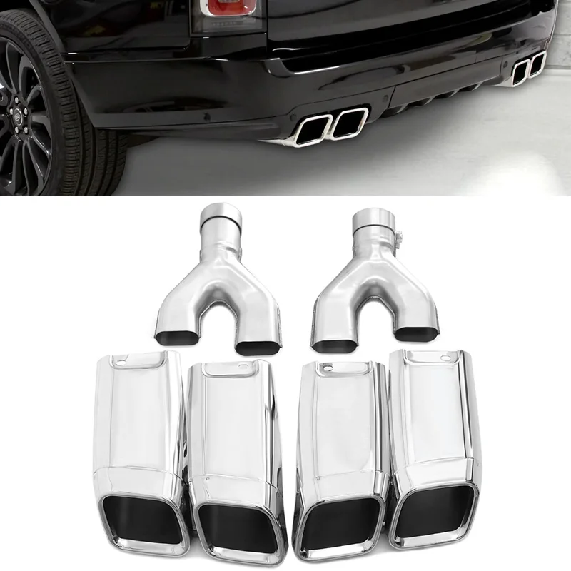 Embouts de tuyaux d'échappement Quad SVO en acier inoxydable, 2 pièces/lot, pour Range Rover L405, autobiographie, pointe de silencieux, buse