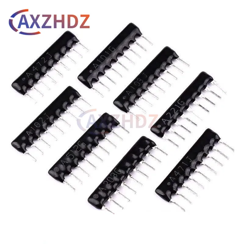 10PCS Resistore di rete 9Pin 9A 330 470 510 ohm 1K 2.2K 3.3K 4K7 10K 22K 47K 100K 470K A103J A331J A471J A511J A102J A472J A104J