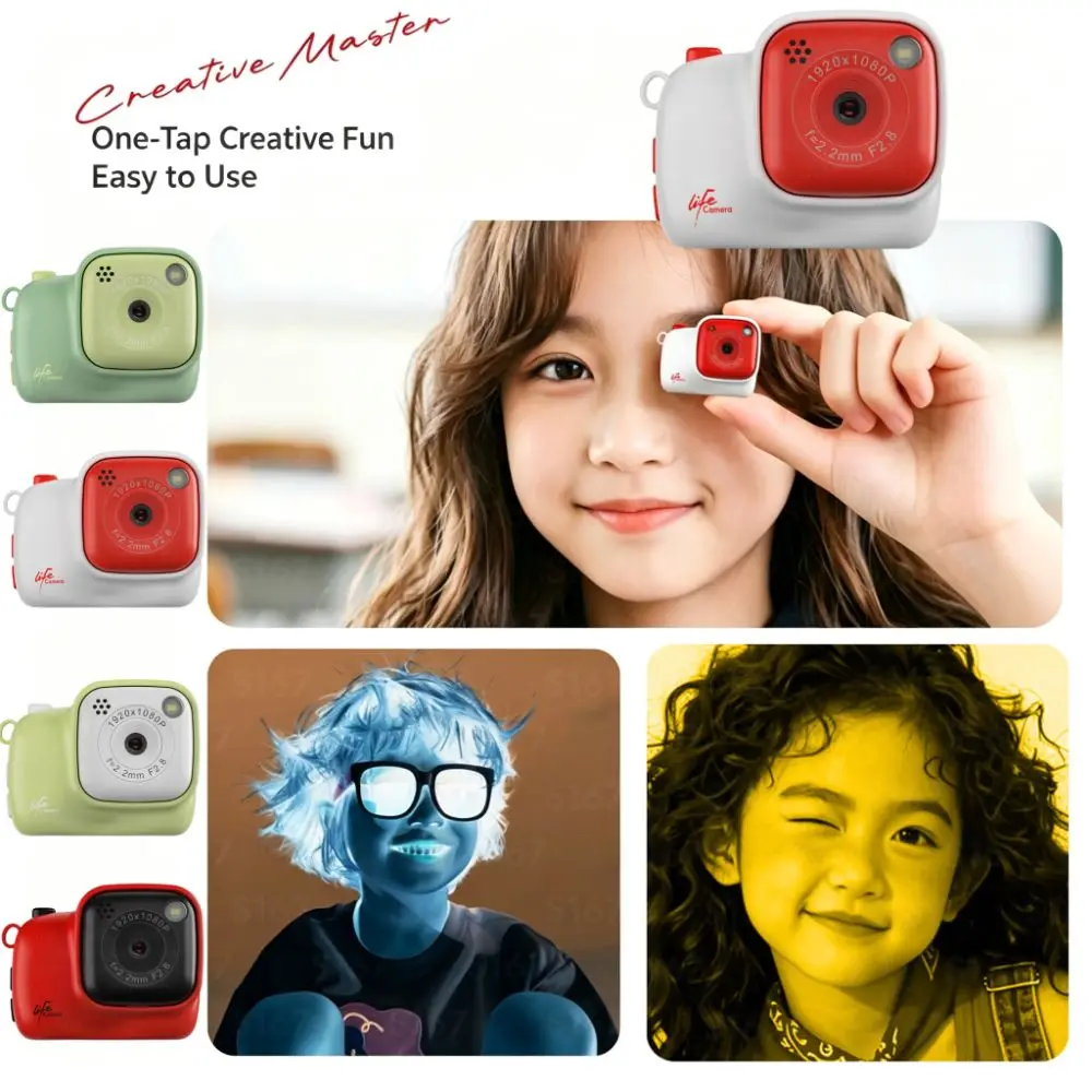 ABS Material Mini Camera with Keychain 1.47-inch LCD Screen TF Card Supported Mini Thumb Camera with Keychain Type-C Charging