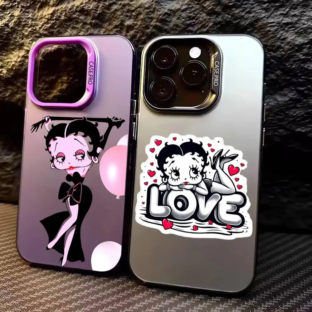 

G-Girl G-Betty-es BoOpS Phone Case For iPhone17,16,15,14,13,12,11 Plus,Pro Max Colored Silver Plated Inside Cover