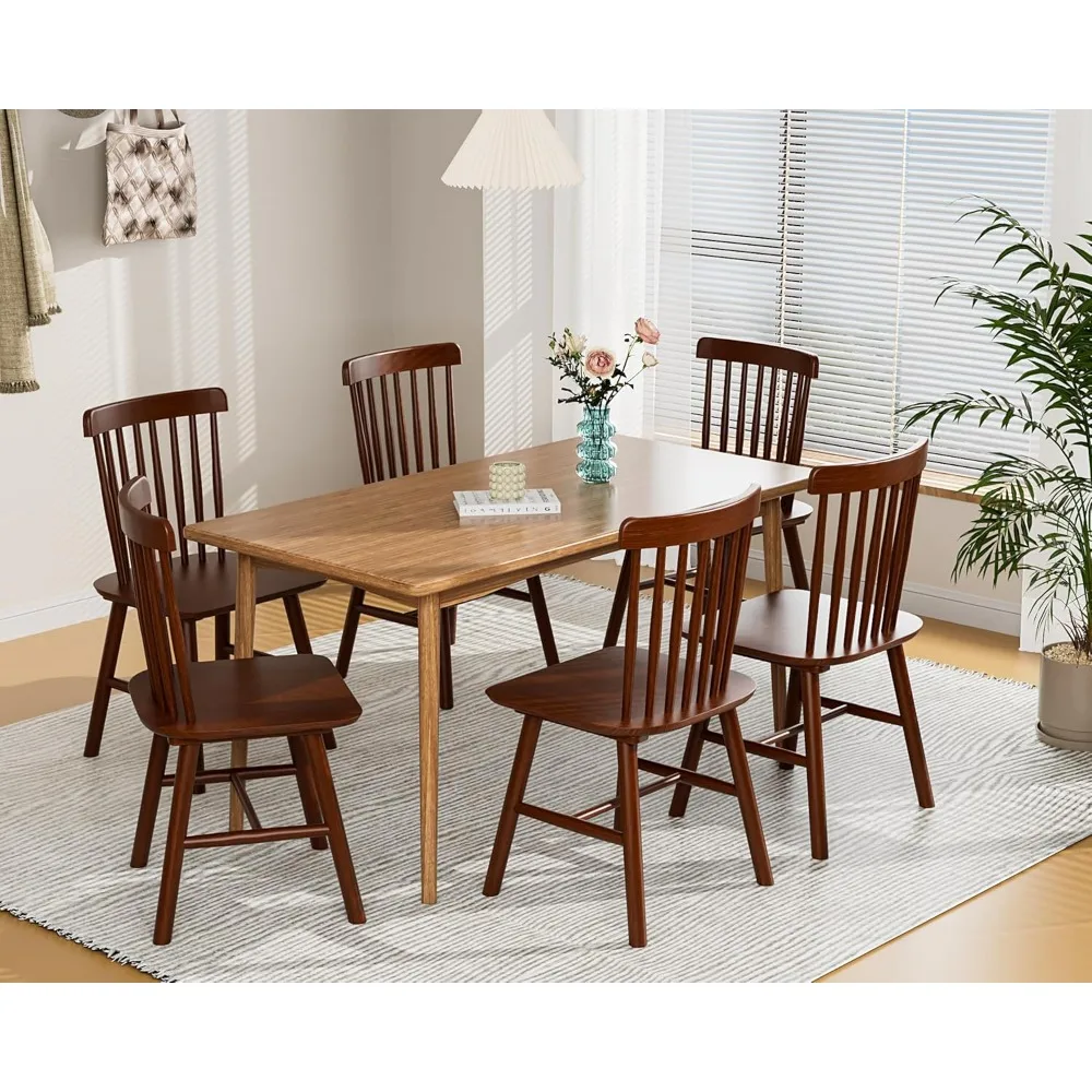 Dining Chairs Set of 8, Farmhouse Solid Wood Windsor Kitchen Chairs Set with Spindle Back for Restaurant Dining Room