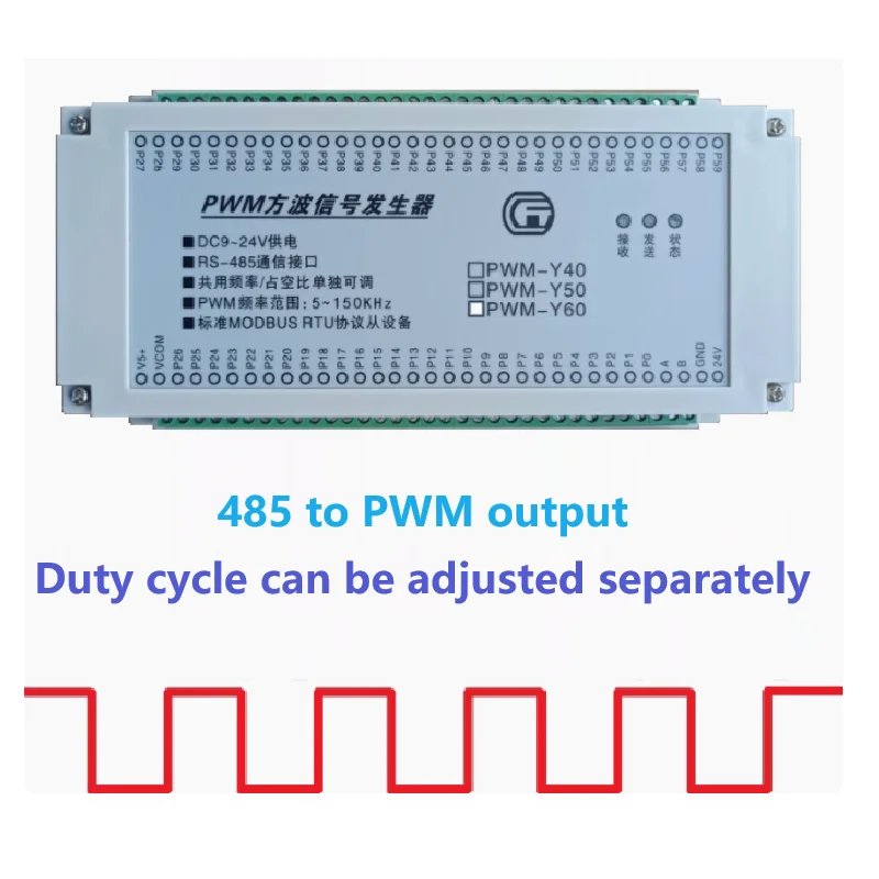 

60-channel 485 to PWM output module pulse frequency square wave signal generator LED driver controller MODBUS