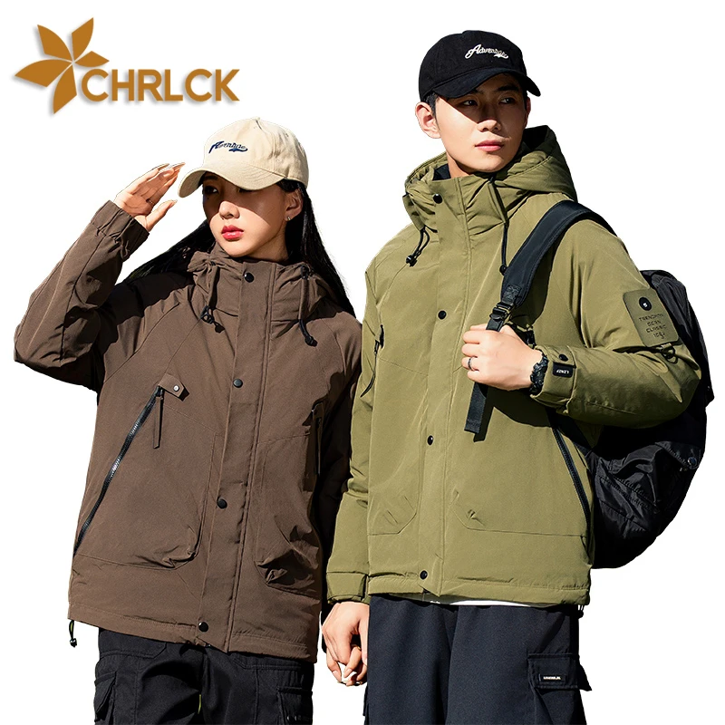 

CHRLCK Waterproof Hiking Down Jackets Men Windproof Camping Jacket Women Fishing Trekking Skiing Thick Warm Coats Unsiex Outdoor