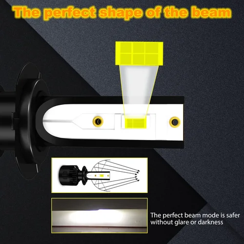 Imagen 2 del producto 2 uds 20000LM luz Haedlight para coche H4 H7 H1 LED H8 H9 H11 9005 9006 HB4 H3 880 3000K 6500K 8000K luz antiniebla automática 12V bombilla LED 3570 CSP