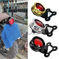 Brass Motorcycle Taillight Retro 12V Bulb License Plate Brake Tail Light Rear Lamp For Harley Chopper Bobber Cruiser Cafe Racer