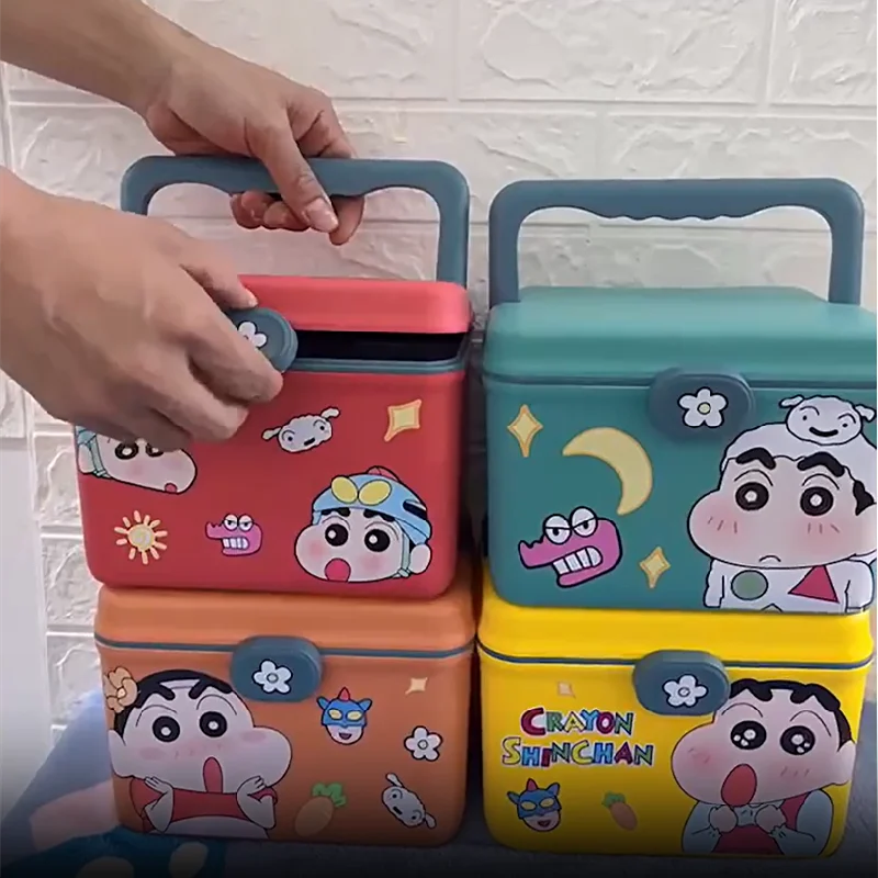 2024 Anime Crayon Shin-Chan Portable Medicine Kit Cute Creative Cartoon Medicine Storage Household Emergency Kawaii Medicine Box