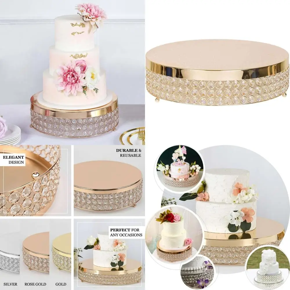 

Металлическая подставка для торта с золотыми кристаллами и бисером для дисплеев кексов и стоек для десертов