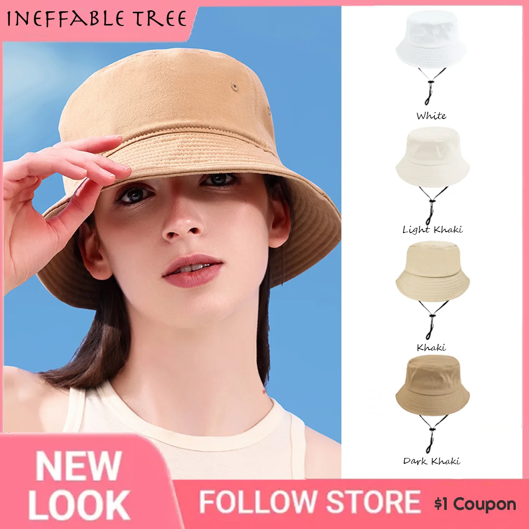 

Parent Child Fisherman Hat Cotton Bucket Cap for Outdoor Hiking Sun Protection Plain