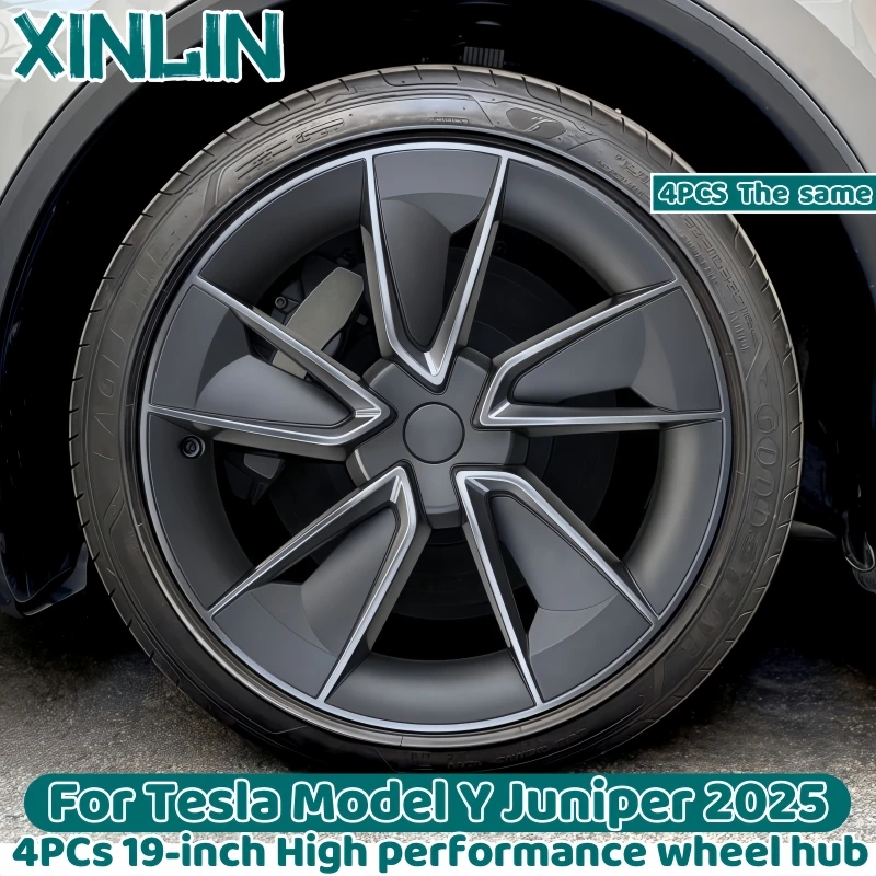 4 pièces capuchon de moyeu Performance capuchon de roue de remplacement 19 pouces enjoliveur Automobile accessoires de couverture de jante complète pour Tesla modèle Y Juniper2025