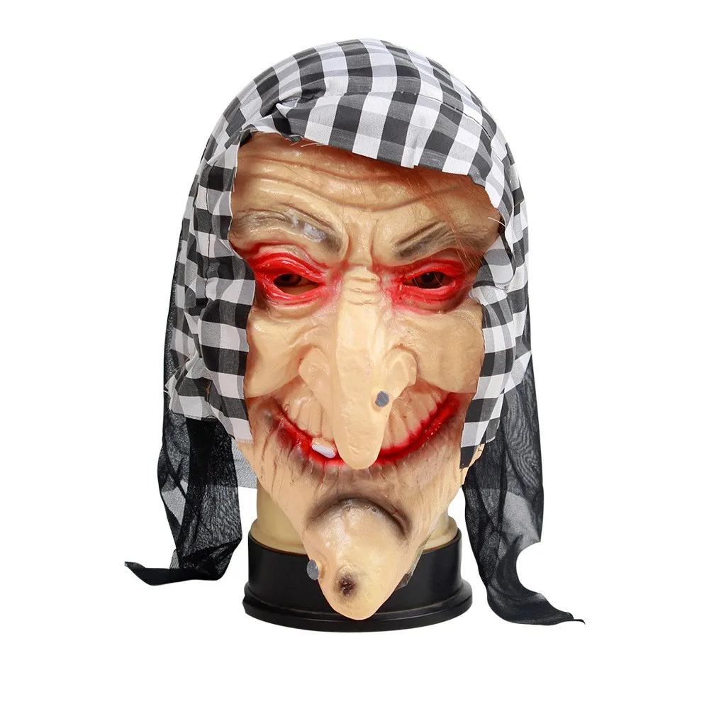 Halloween Heksenkostuum Hoofddeksels Latex Masker Ghost House Terror ow Prestatie Props id Doek Fem Heksenmasker