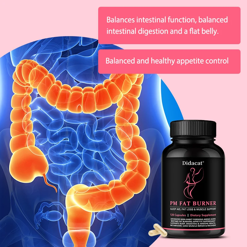 موقد الدهون، يدعم العضلات، صحة الجهاز الهضمي، فقدان الوزن الصحي، قمع الشهية، مكمل غذائي للمساعدة في النوم