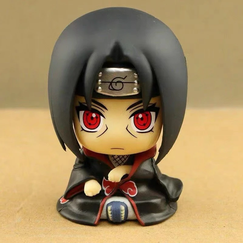 8cm Naruto Anime Figure Naruto Kakashi Action Figure Q Version Kawaii Sasuke Itachi Figurine Car Decoration Collection Model Toy