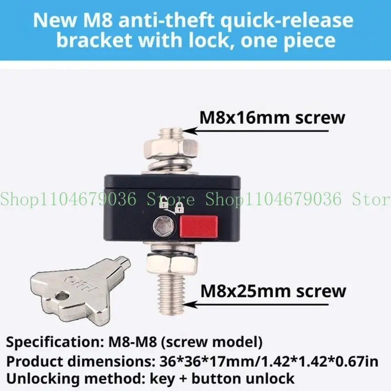 652F 2 Pieces Aluminum Quick Release Anti Theft Bracket Security Lock Mount Vehicle Accessories for Car Led Light Bar 8Mm-8Mm