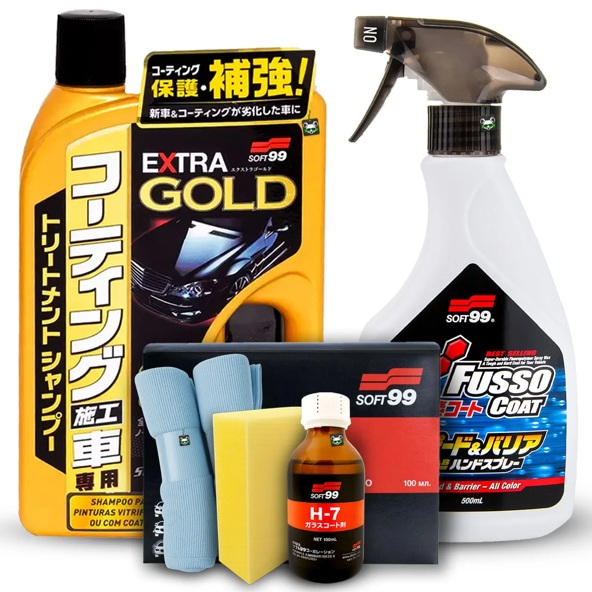 kit-de-pulverizacion-h7-glass-coat-27ml-champu-dorado-extra-750ml-sellador-fusso-500ml-soft99