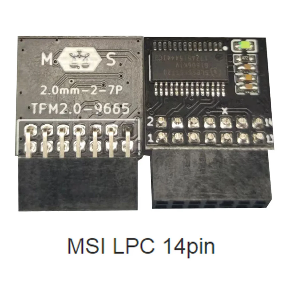 LPC TPM 2.0 Encryption Security Module Remote Card 14Pin TPM2.0 Module Board for MSI Windows 11