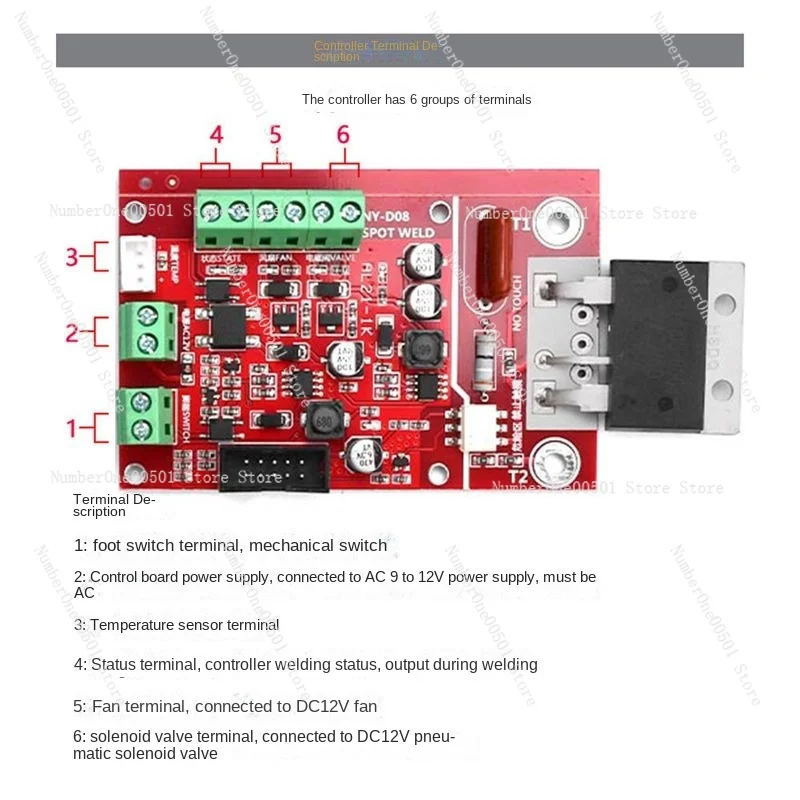 NY-D08 Spot-Welder Controller Pneumatic Color Screen LCD Display Multi-Point Linkage Personalized Setting 100A