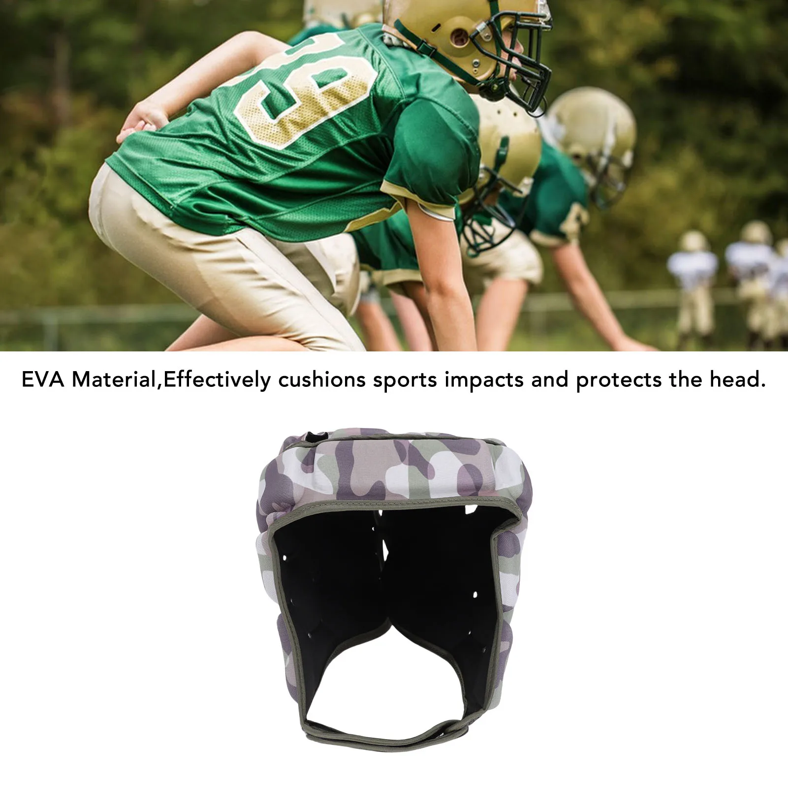 Rugby Head Protector Rugby Headguard Rugby Helmet Anti Collision Breathable EVA Rugby Headguard for Football Baseball Goalkeeper