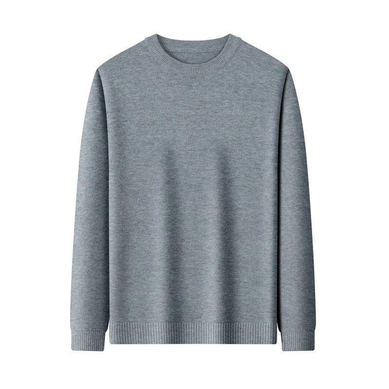 Halbminimalistischer Stil Herren Rundhals-Pullover Gestricktes Shirt Langarm-T-Shirt Frühling Dünner Loser Sweater T-Shirt Basis-Shirt – Detail 2