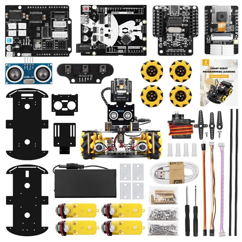 Kit de iniciación robótico para coche, aprendizaje y desarrollo de Automatización Inteligente, Kit completo como se muestra en plástico para