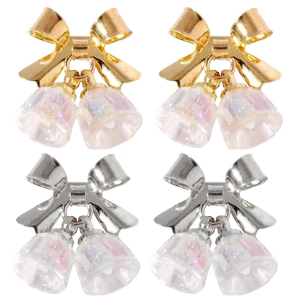

Набор из 4 шт. хрустальных колокольчиков-гвоздиков для ногтей, рождественские бантики, маленькие изысканные украшения для ногтей, аксессуары для маникюра своими руками